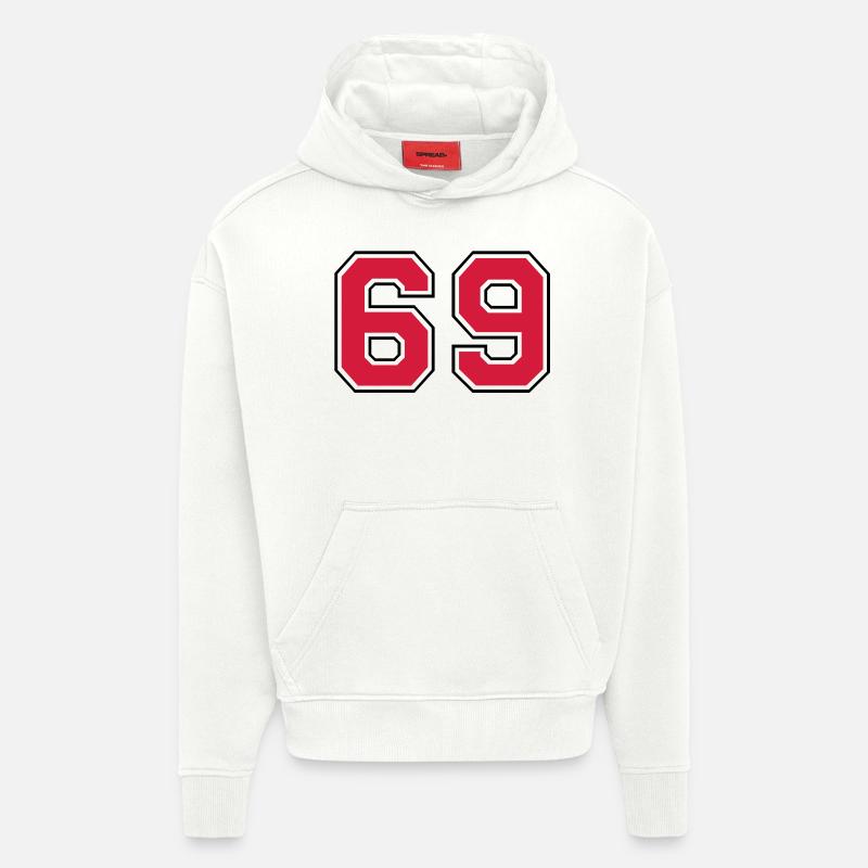 69__f2 - Sweat à capuche bio épais oversize fabriqué en UE - OFF WHITE