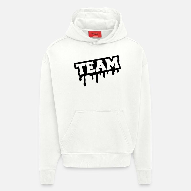 team_graffiti_wq1 - Sweat à capuche bio épais oversize fabriqué en UE - OFF WHITE