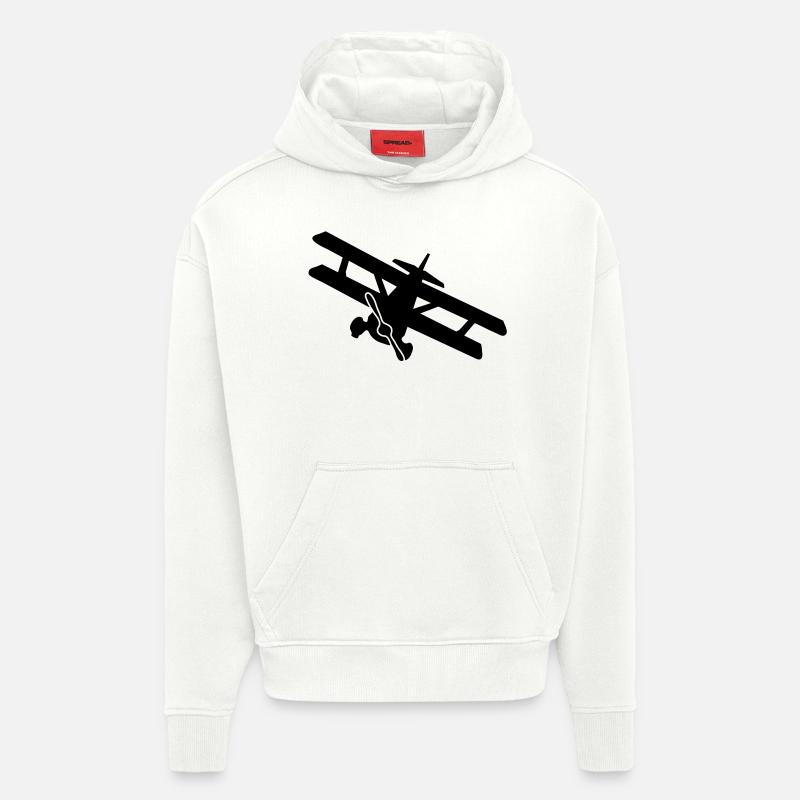 biplan_b1 - Sweat à capuche bio épais oversize fabriqué en UE - OFF WHITE