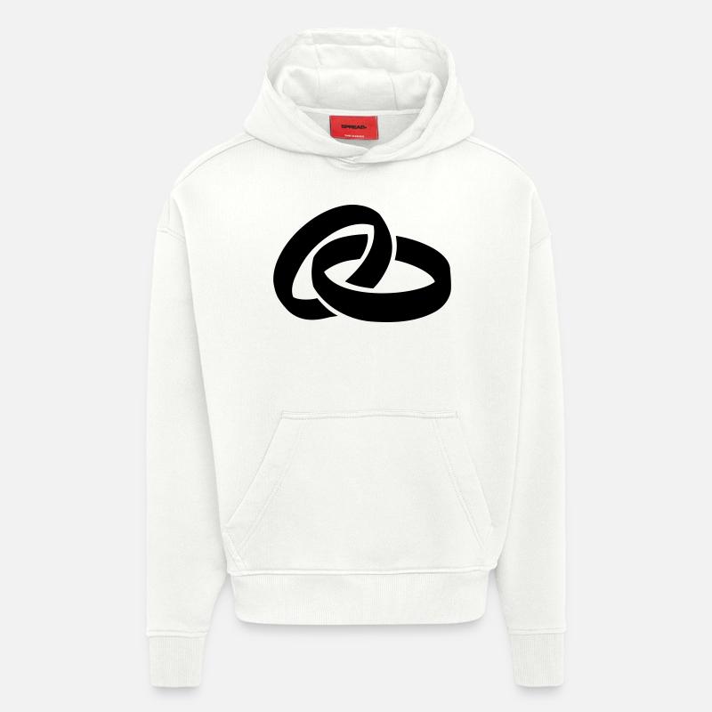 Bagues Mariage - Sweat à capuche bio épais oversize fabriqué en UE - OFF WHITE