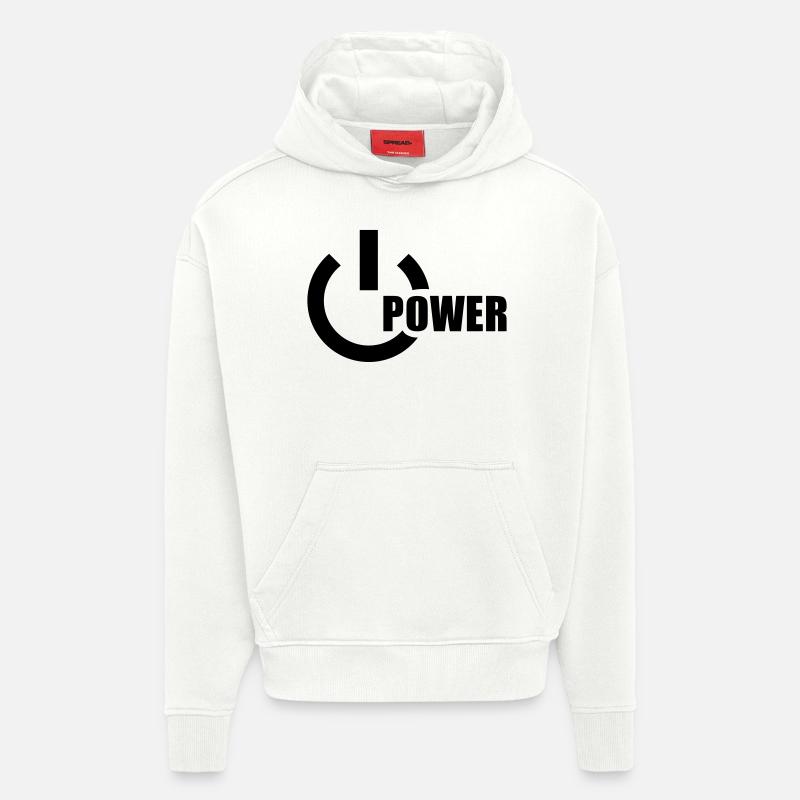 Power - Sweat à capuche bio épais oversize fabriqué en UE - OFF WHITE
