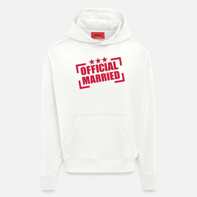 Official Married - Sweat à capuche bio épais oversize fabriqué en UE - OFF WHITE