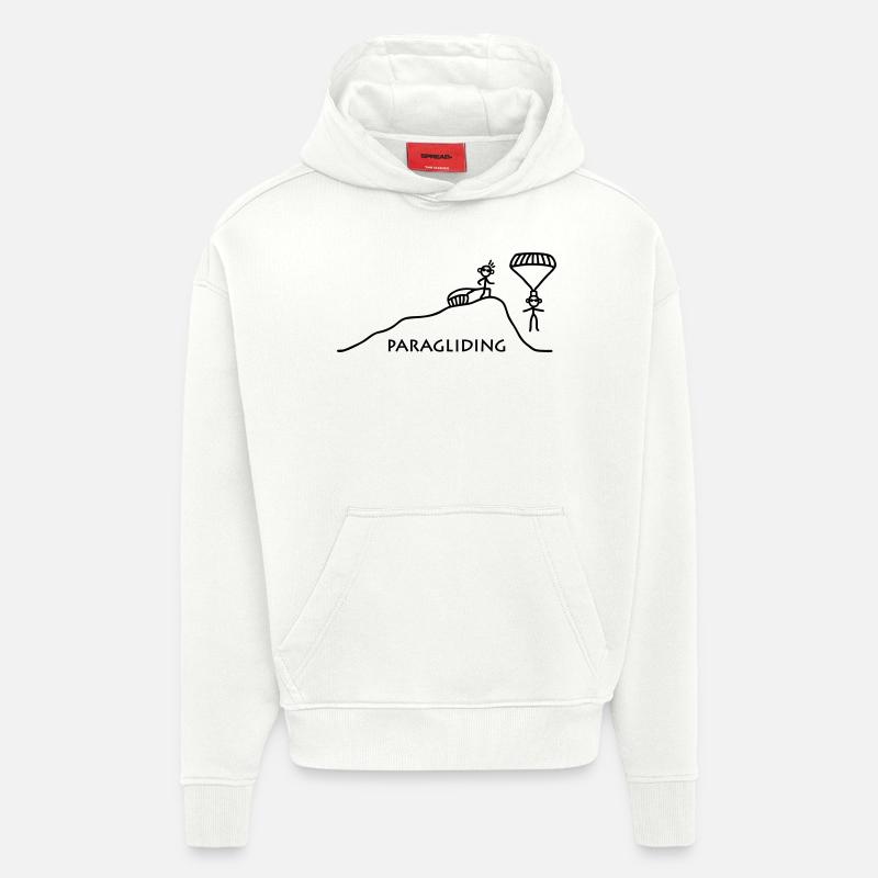 Paragliding vom Berg - Hoodie- made by SPREAD  - OFF WHITE