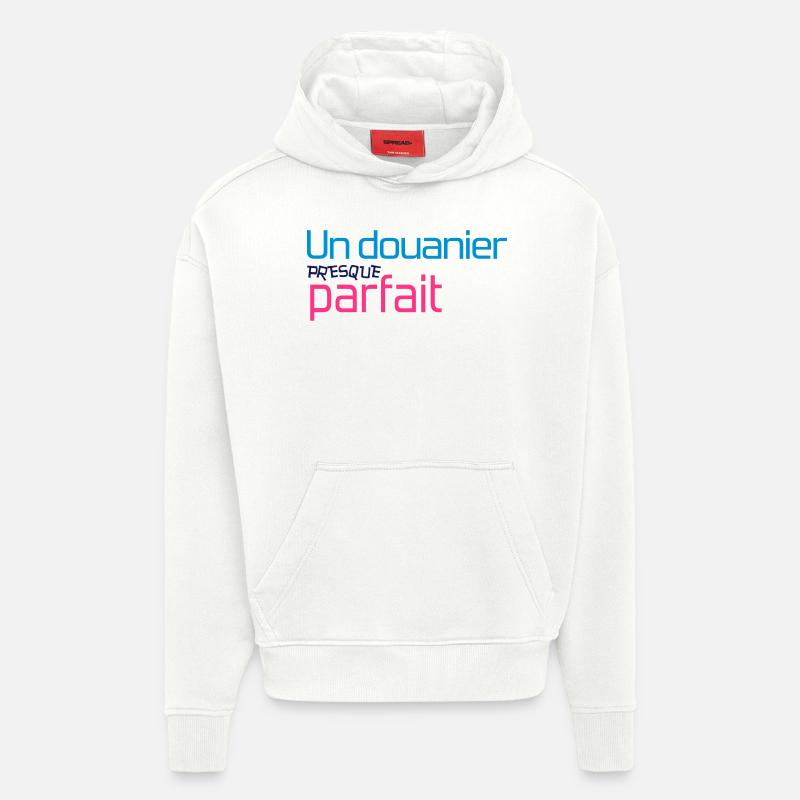 Douanier / Douane / Douanière / Police / Frontière - Sweat à capuche bio épais oversize fabriqué en UE - OFF WHITE
