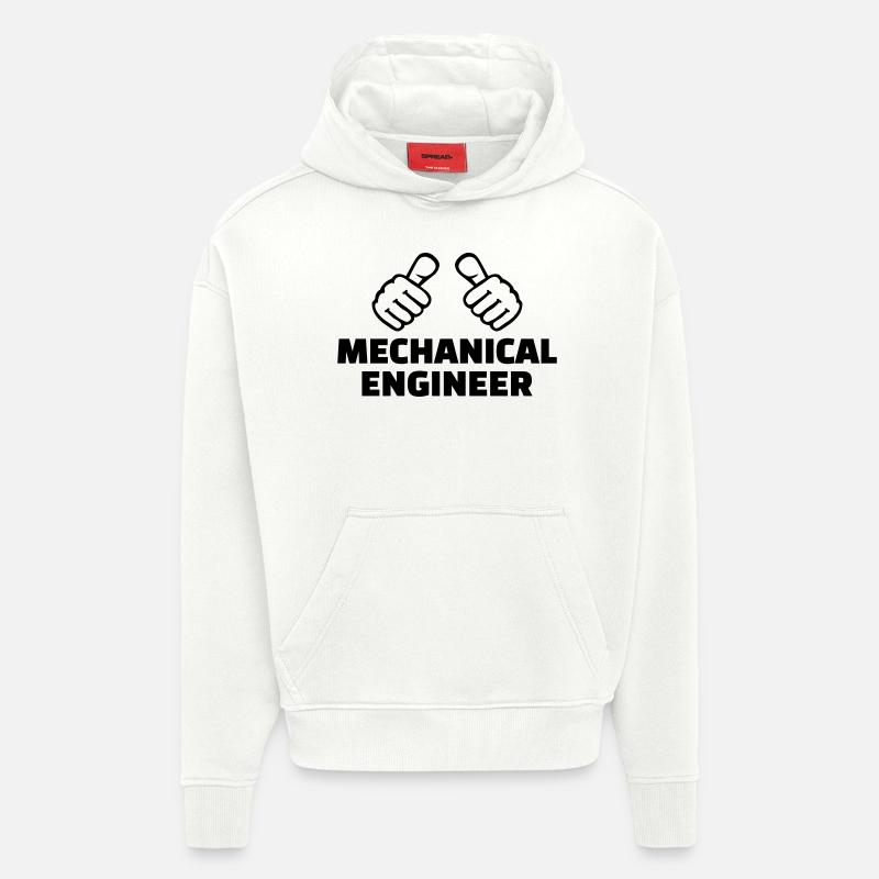 Mechanical engineer - Sweat à capuche bio épais oversize fabriqué en UE - OFF WHITE