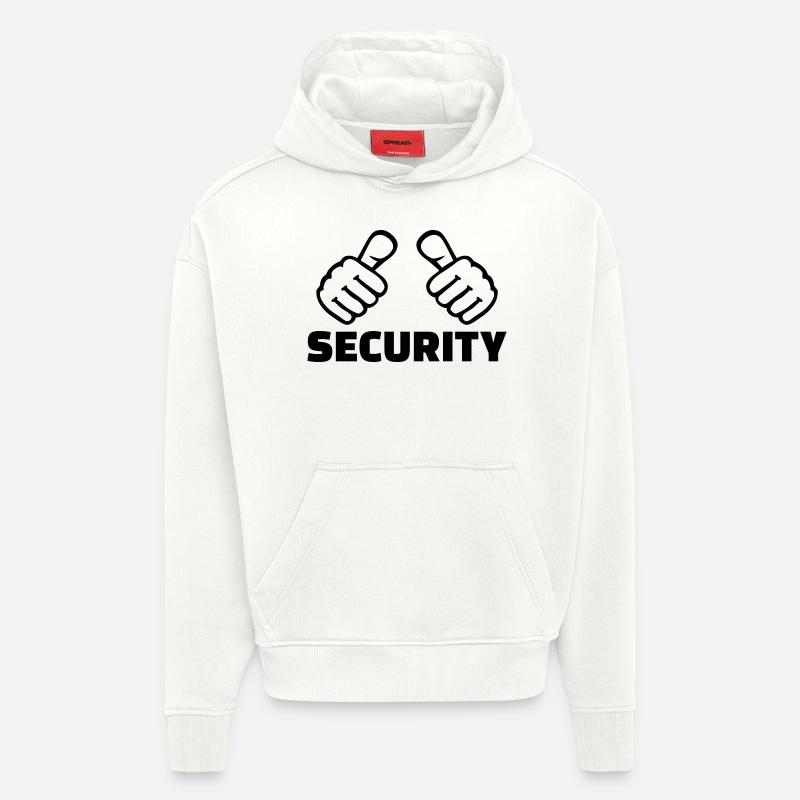 Security - Sweat à capuche bio épais oversize fabriqué en UE - OFF WHITE