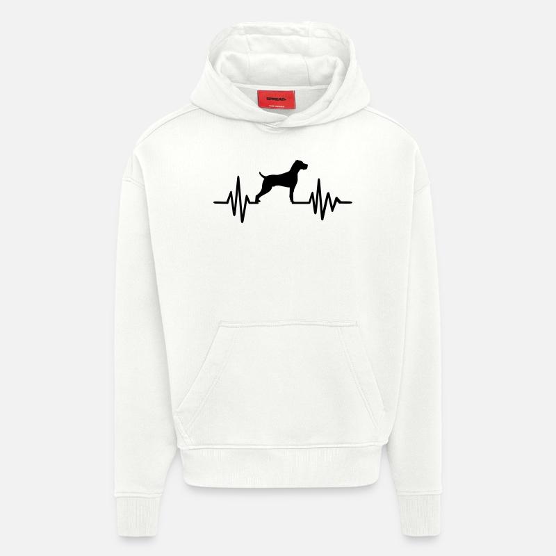 Weimaraner - Sweat à capuche bio épais oversize fabriqué en UE - OFF WHITE