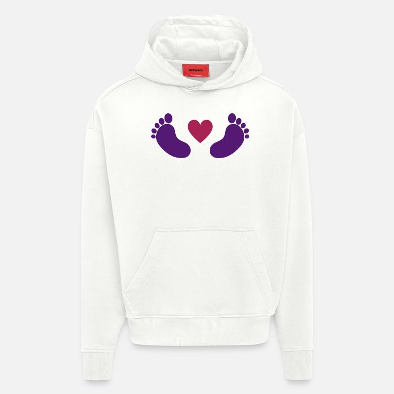 Pieds de bébé - Sweat à capuche bio épais oversize fabriqué en UE - OFF WHITE