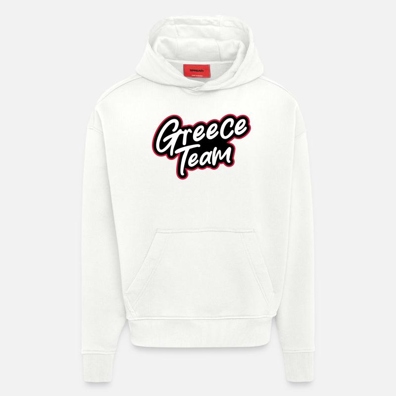 Équipe Grèce - Sweat à capuche bio épais oversize fabriqué en UE - OFF WHITE