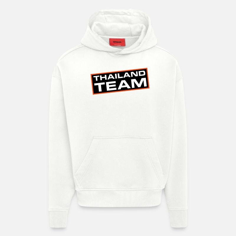Équipe de Thaïlande - Sweat à capuche bio épais oversize fabriqué en UE - OFF WHITE