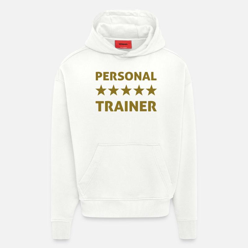 personal trainer - Sweat à capuche bio épais oversize fabriqué en UE - OFF WHITE