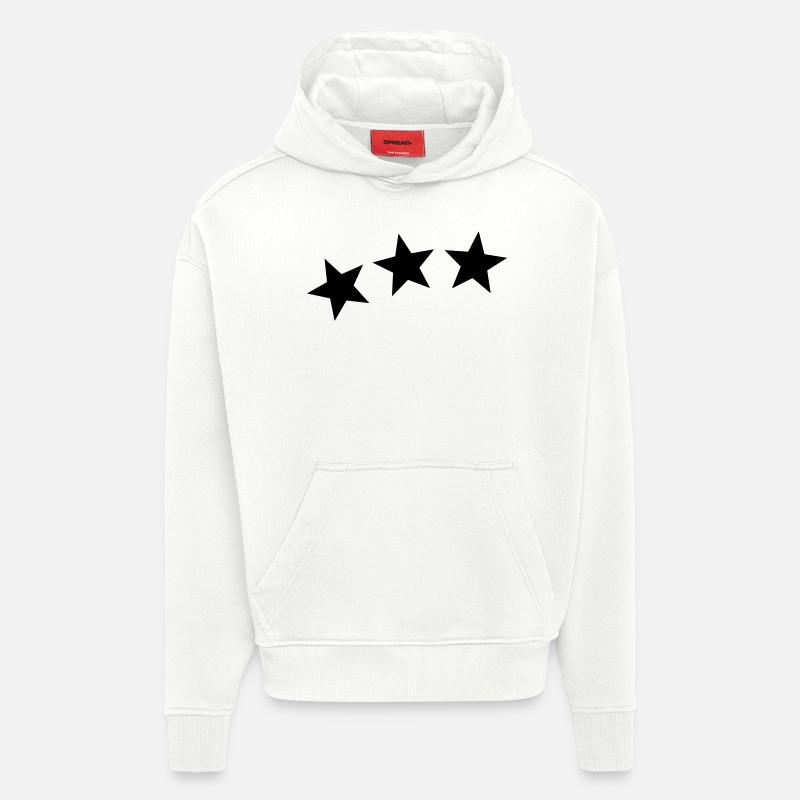 star - Sweat à capuche bio épais oversize fabriqué en UE - OFF WHITE