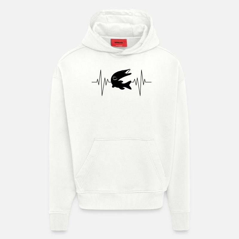Pouls de brochet - Sweat à capuche bio épais oversize fabriqué en UE - OFF WHITE