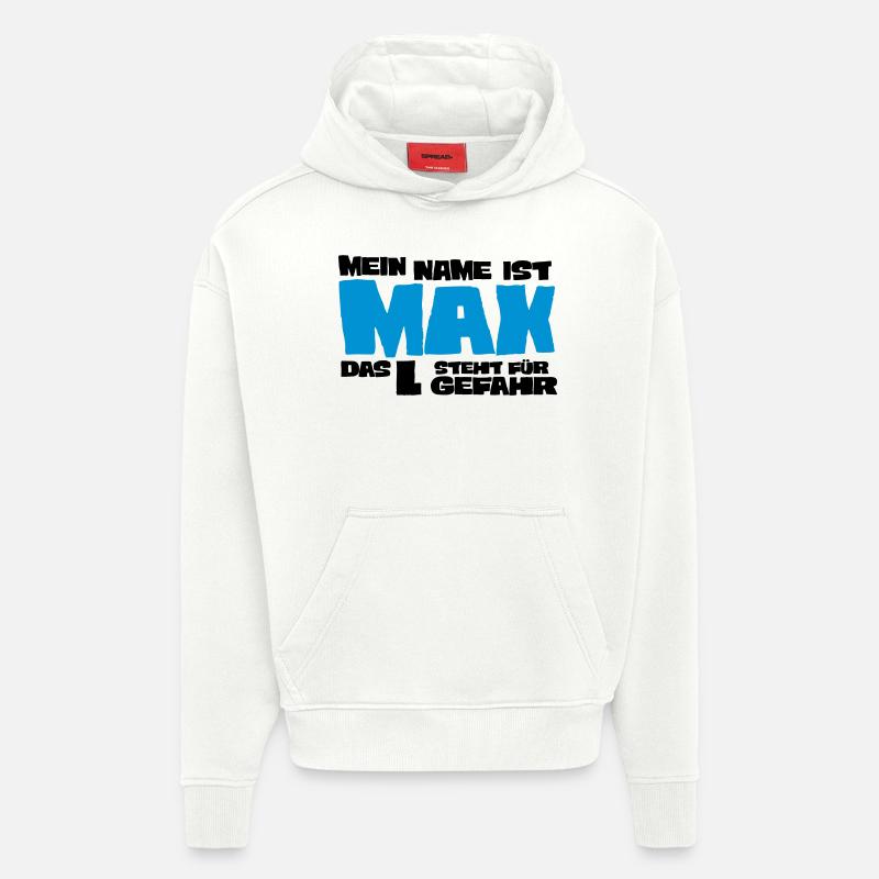 max - Sweat à capuche bio épais oversize fabriqué en UE - OFF WHITE
