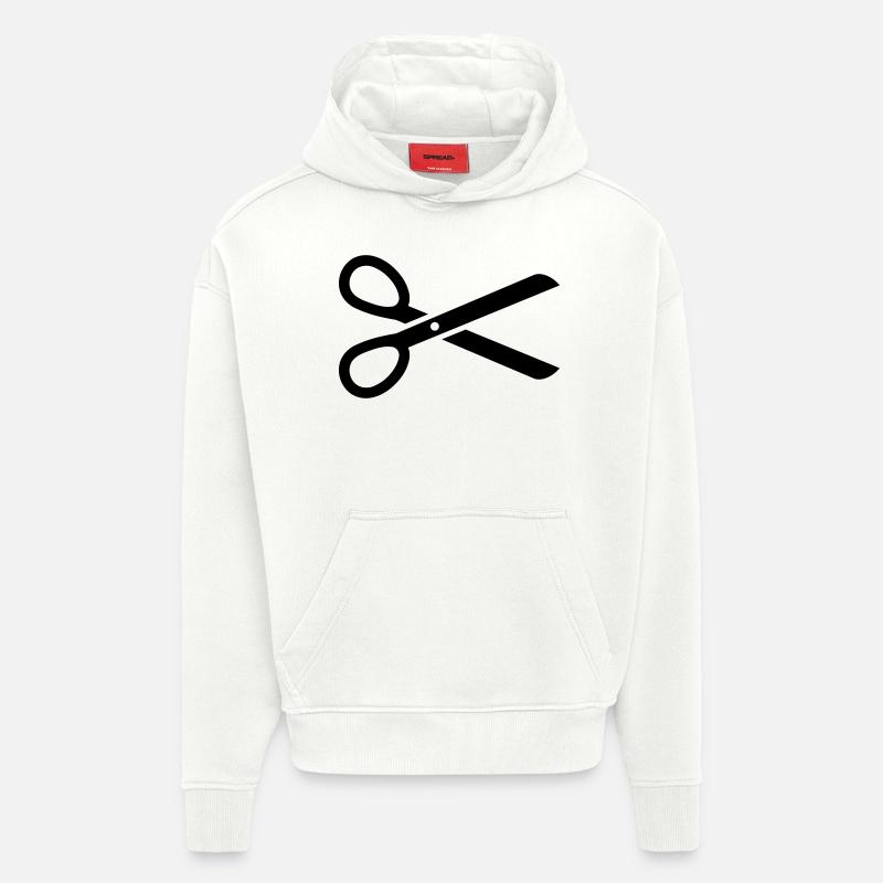 Ciseaux - Sweat à capuche bio épais oversize fabriqué en UE - OFF WHITE