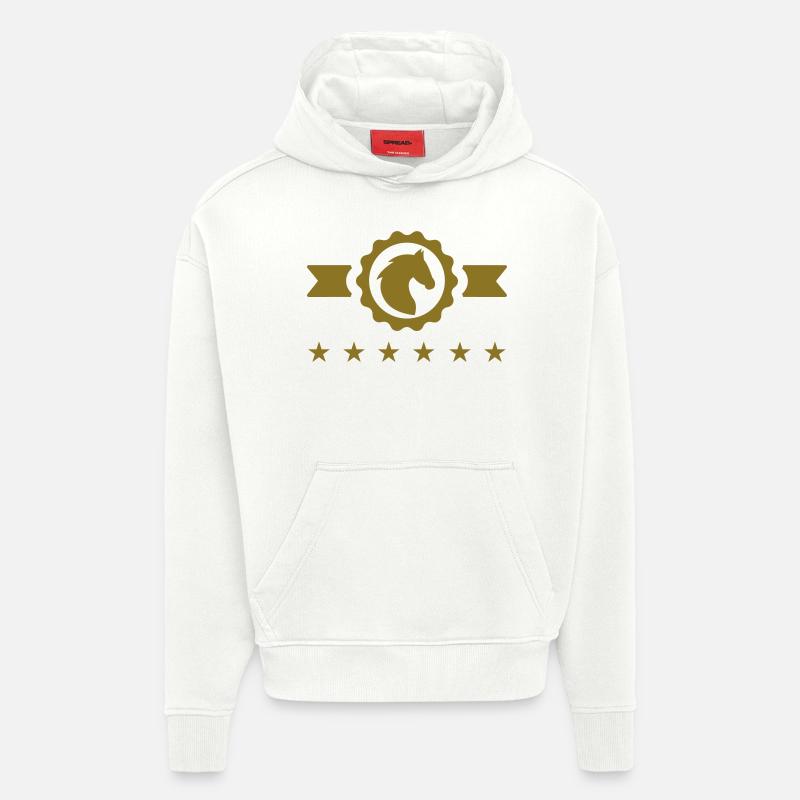 Equitation / Cheval / Cavalier / Equestre - Sweat à capuche bio épais oversize fabriqué en UE - OFF WHITE