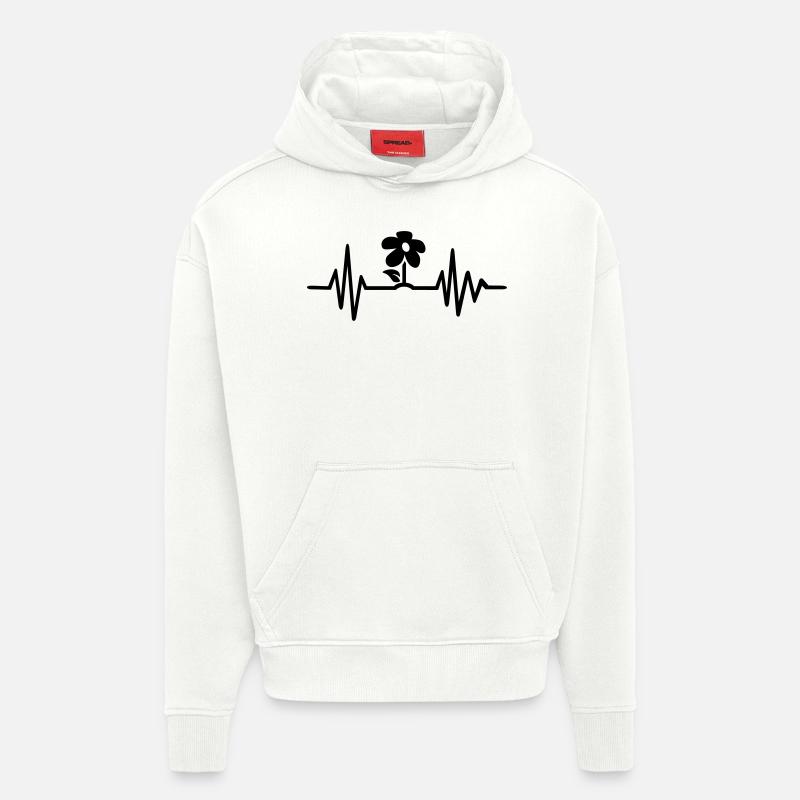 Fleur - Sweat à capuche bio épais oversize fabriqué en UE - OFF WHITE