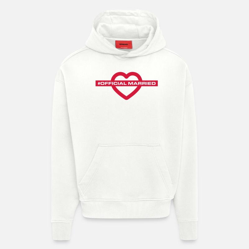 Married Hochzeit Herz - Hoodie- made by SPREAD  - OFF WHITE