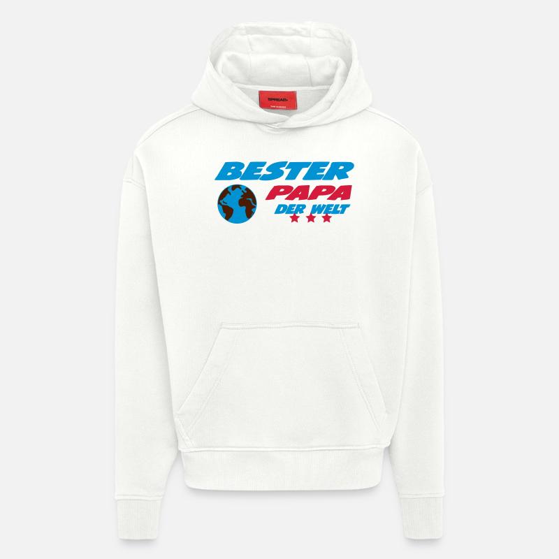 Bester PAPA der welt - Sweat à capuche bio épais oversize fabriqué en UE - OFF WHITE