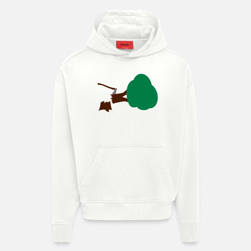 L'arbre - Sweat à capuche bio épais oversize fabriqué en UE - OFF WHITE