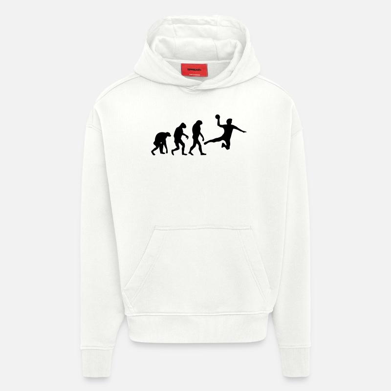 handball evolution - Sweat à capuche bio épais oversize fabriqué en UE - OFF WHITE
