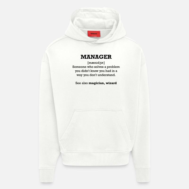 manager - wizard - Sweat à capuche bio épais oversize fabriqué en UE - OFF WHITE