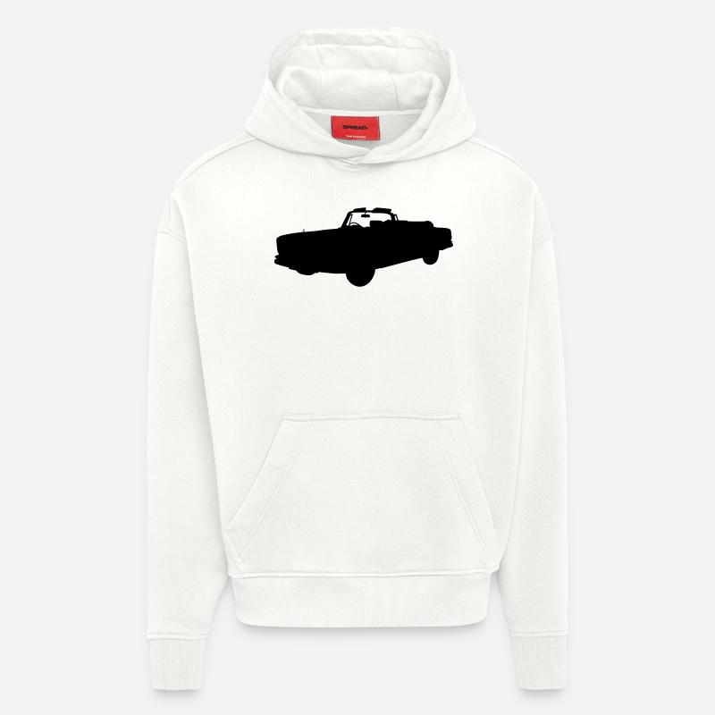 Lercabrio de voitures anciennes - Sweat à capuche bio épais oversize fabriqué en UE - OFF WHITE