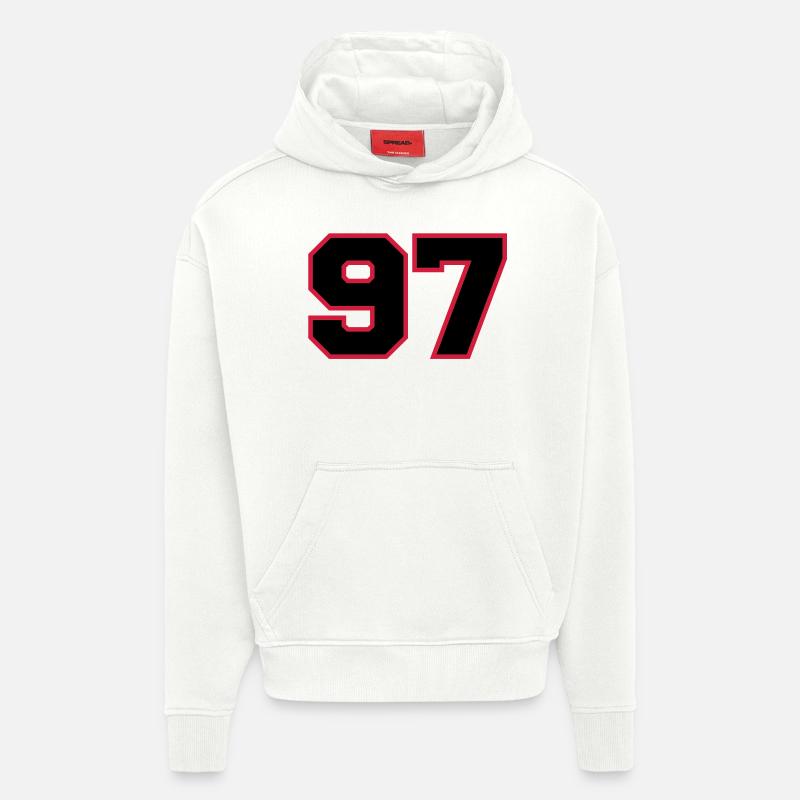Number97 - Sweat à capuche bio épais oversize fabriqué en UE - OFF WHITE