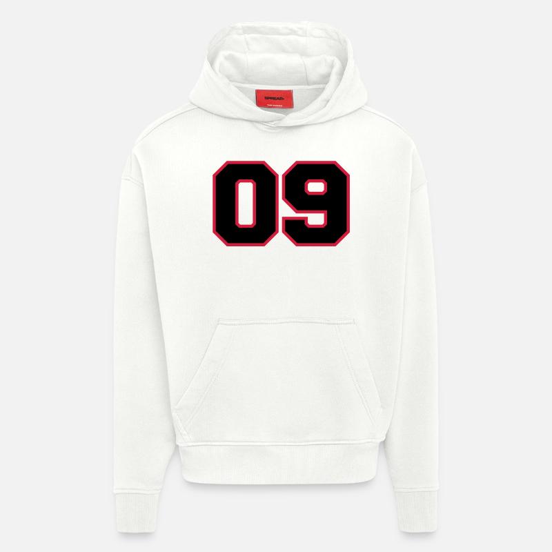 Numéro 09 - Sweat à capuche bio épais oversize fabriqué en UE - OFF WHITE