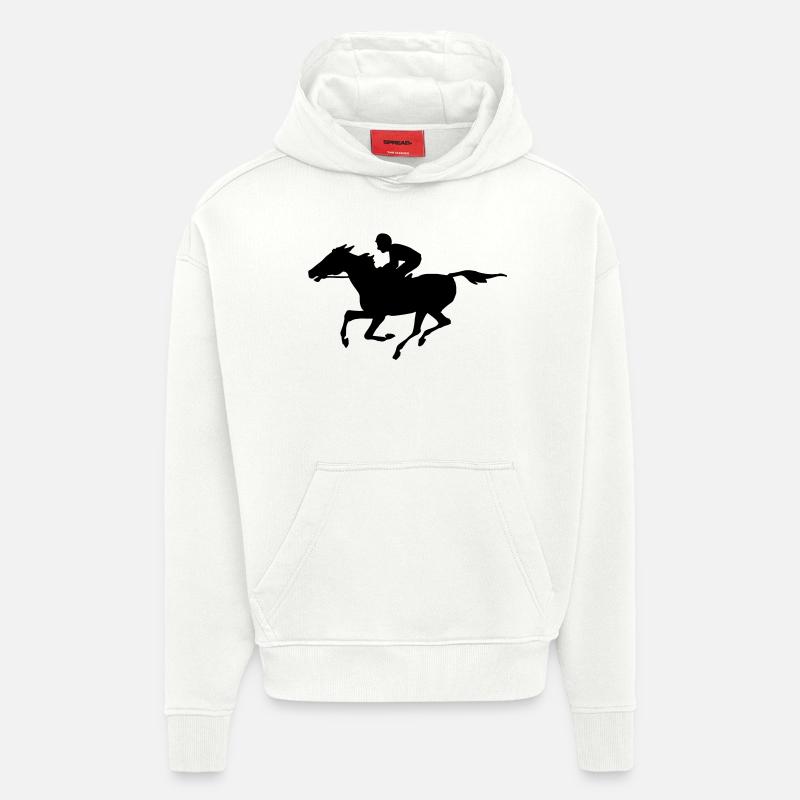 Cheval de course - Sweat à capuche bio épais oversize fabriqué en UE - OFF WHITE