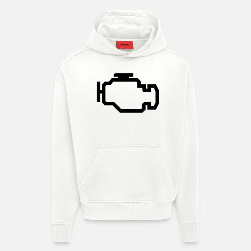 Check Engine Light - Hoodie- made by SPREAD  - OFF WHITE