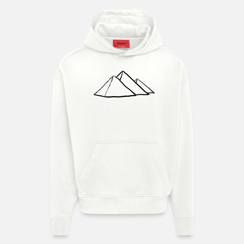 Pyramides de Gizeh - Sweat à capuche bio épais oversize fabriqué en UE - OFF WHITE