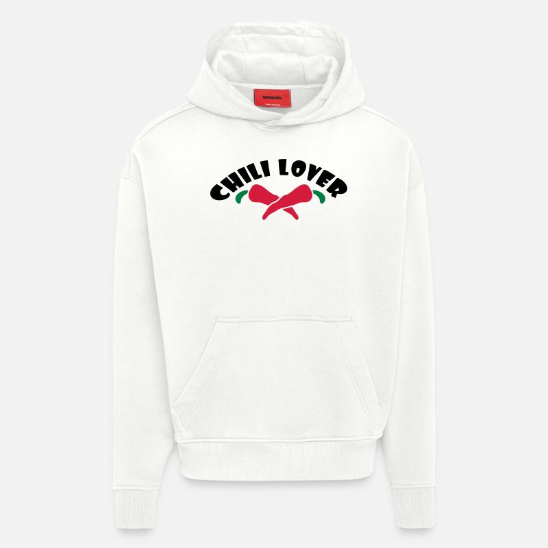 Chili Lover - Sweat à capuche bio épais oversize fabriqué en UE - OFF WHITE