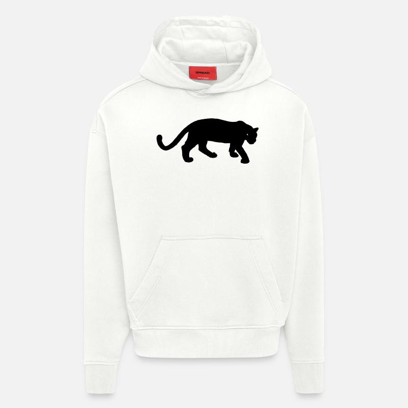 panthere - Sweat à capuche bio épais oversize fabriqué en UE - OFF WHITE