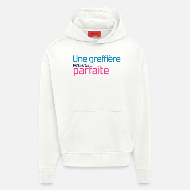 Greffier / Greffière / Loi / Tribunal / Justice - Sweat à capuche bio épais oversize fabriqué en UE - OFF WHITE