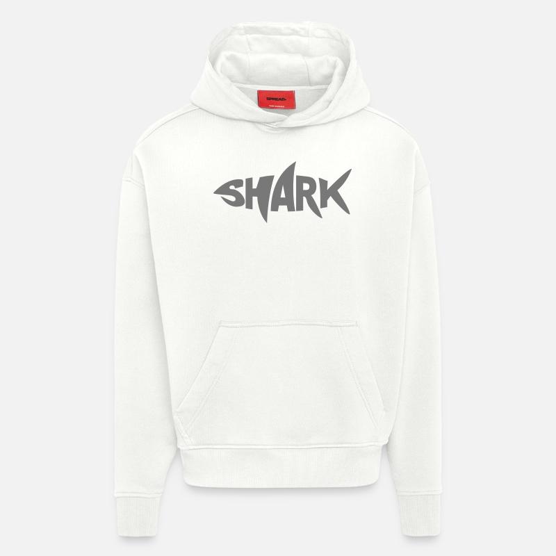 requin - Sweat à capuche bio épais oversize fabriqué en UE - OFF WHITE