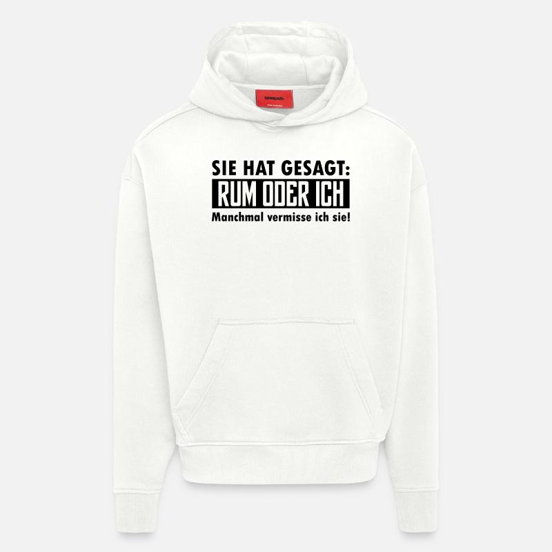 rum oder ich - Hoodie- made by SPREAD  - OFF WHITE