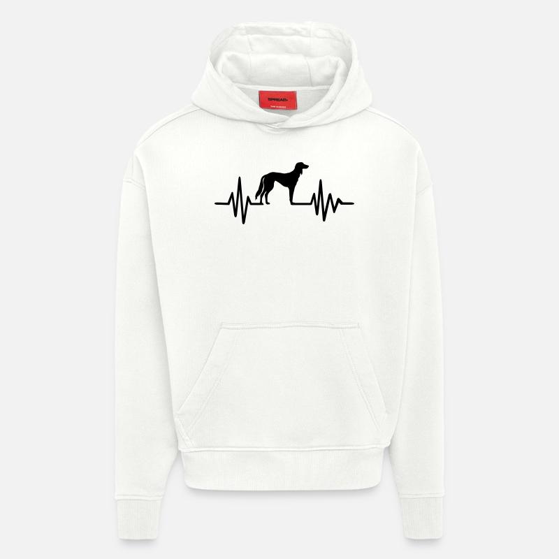 Saluki - Sweat à capuche bio épais oversize fabriqué en UE - OFF WHITE