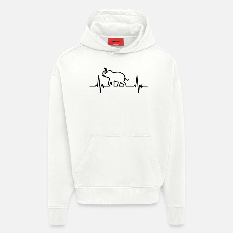 Elefant - Hoodie- made by SPREAD  - OFF WHITE