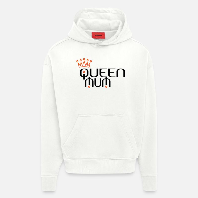 QUEEN MUM mit Krone - Hoodie- made by SPREAD  - OFF WHITE