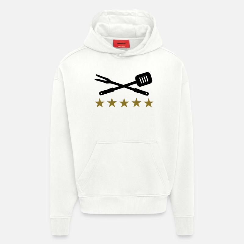 BBQ - Sweat à capuche bio épais oversize fabriqué en UE - OFF WHITE