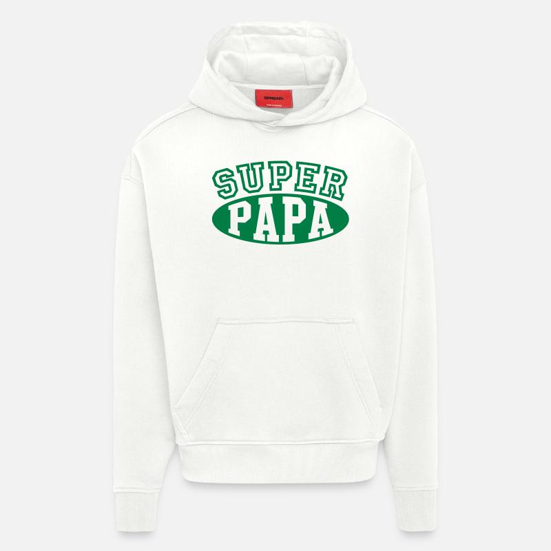 Super Dad - Sweat à capuche bio épais oversize fabriqué en UE - OFF WHITE