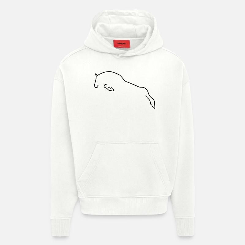 Cheval de saut - Sweat à capuche bio épais oversize fabriqué en UE - OFF WHITE