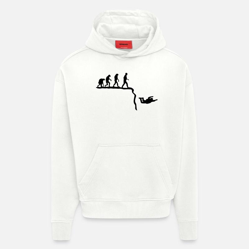 base jumping evolution - Sweat à capuche bio épais oversize fabriqué en UE - OFF WHITE