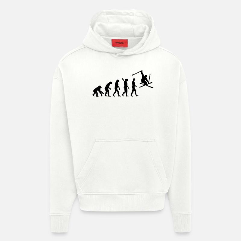 Evolution Ski - Sweat à capuche bio épais oversize fabriqué en UE - OFF WHITE