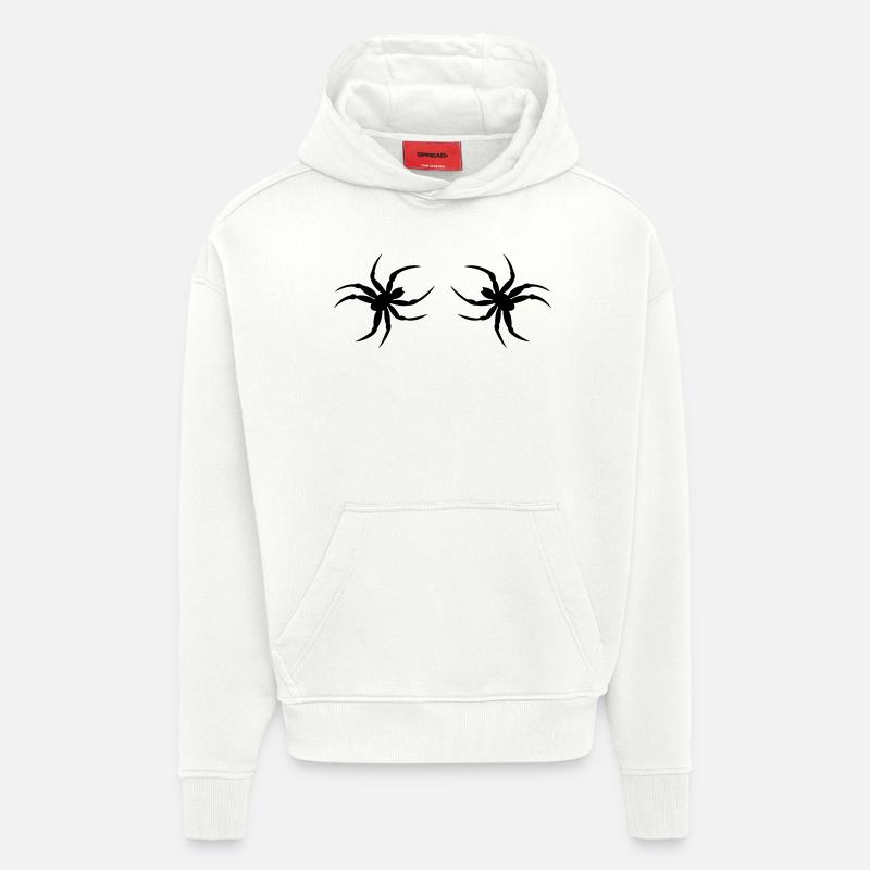 spinne02 - Sweat à capuche bio épais oversize fabriqué en UE - OFF WHITE