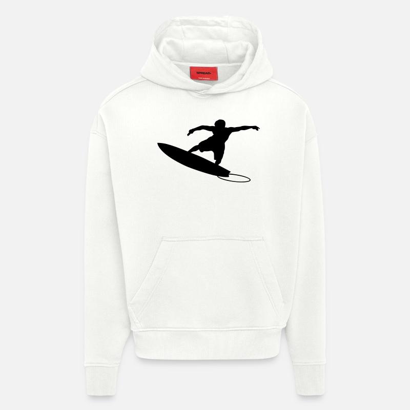 Surfer 4 (Vector) - Sweat à capuche bio épais oversize fabriqué en UE - OFF WHITE