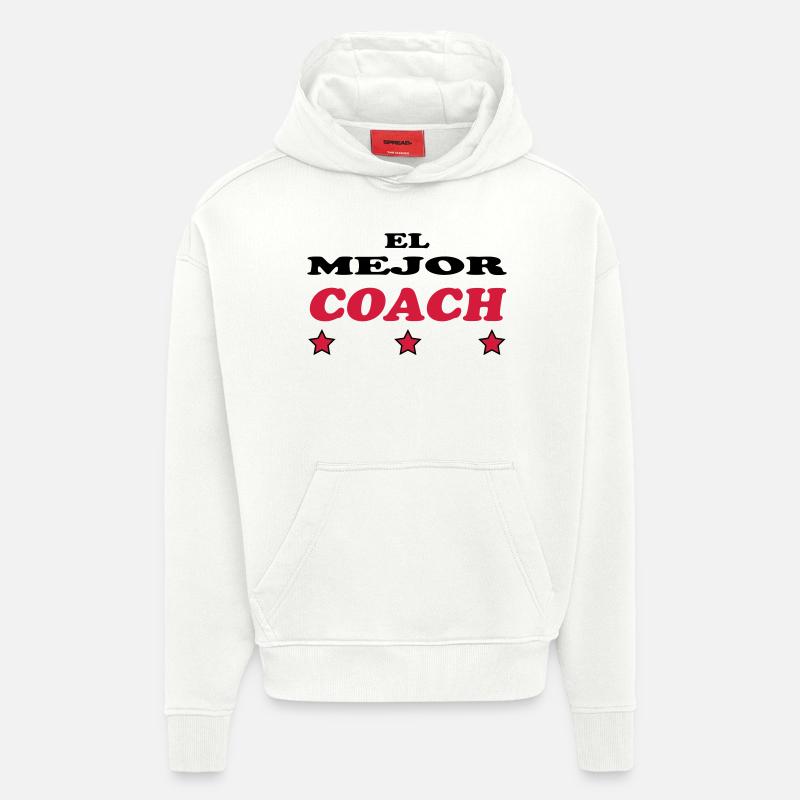 EL MEJOR COACH - Sweat à capuche bio épais oversize fabriqué en UE - OFF WHITE