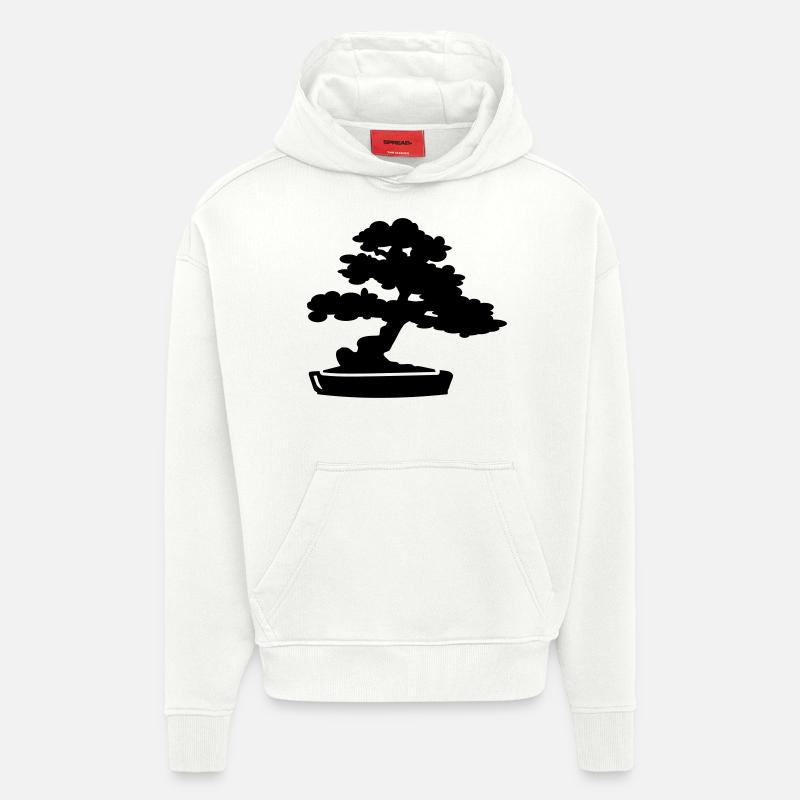 Bonsai Arbre - Sweat à capuche bio épais oversize fabriqué en UE - OFF WHITE
