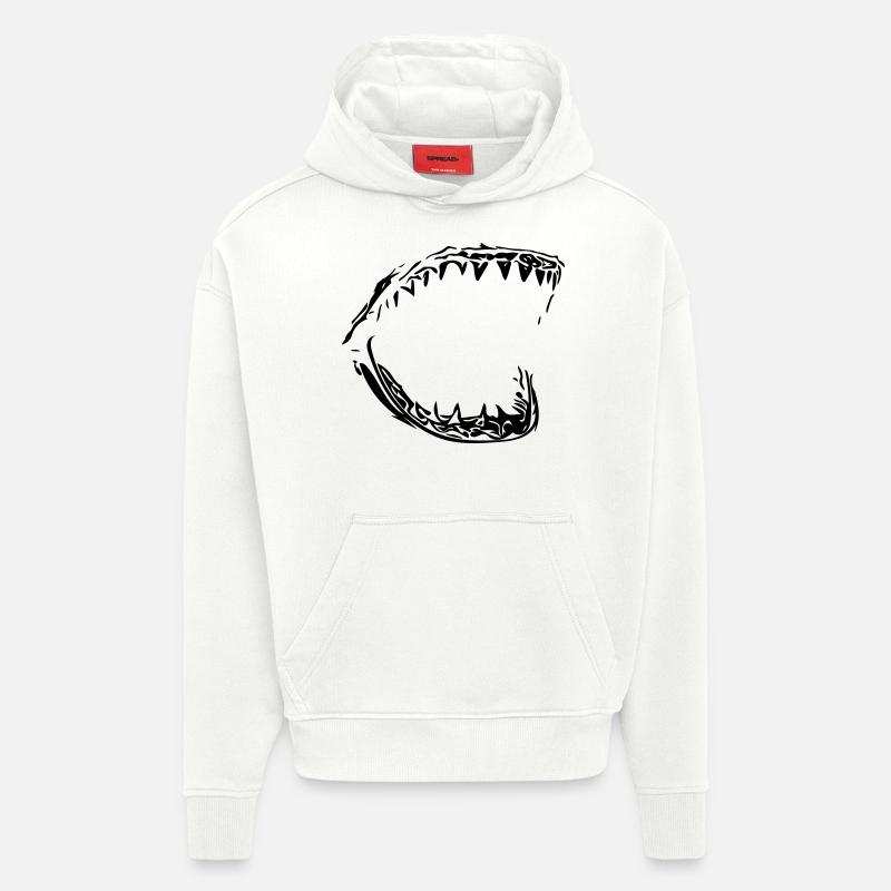 Giant vector shark bit - Hoodie- made by SPREAD - OFF WHITE